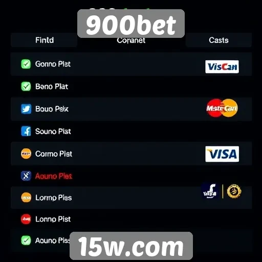 Métodos de pagamento disponíveis no 900bet para jogadores